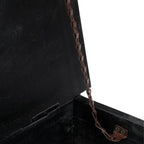 Mesa de centro madera maciza de mango negro 65x65x30 cm