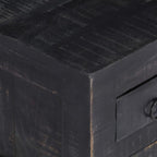 Mesa de centro madera maciza de mango negro 65x65x30 cm