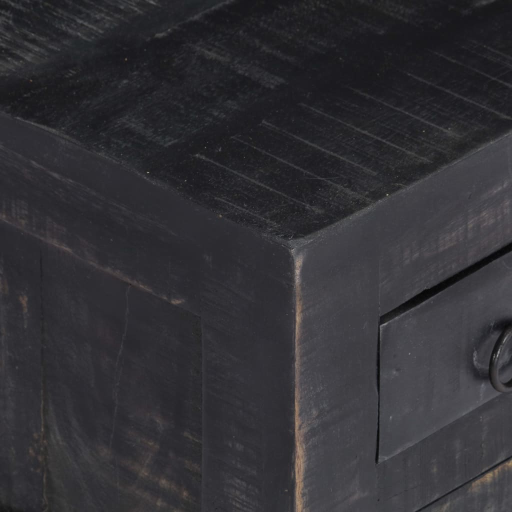 Mesa de centro madera maciza de mango negro 65x65x30 cm