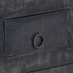 Mesa de centro madera maciza de mango negro 65x65x30 cm