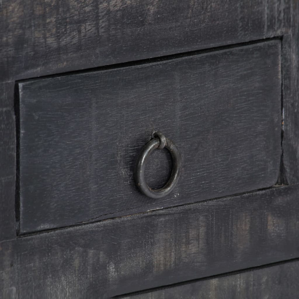 Mesa de centro madera maciza de mango negro 65x65x30 cm