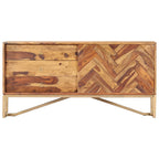 Aparador de madera maciza de acacia 118x30x60 cm