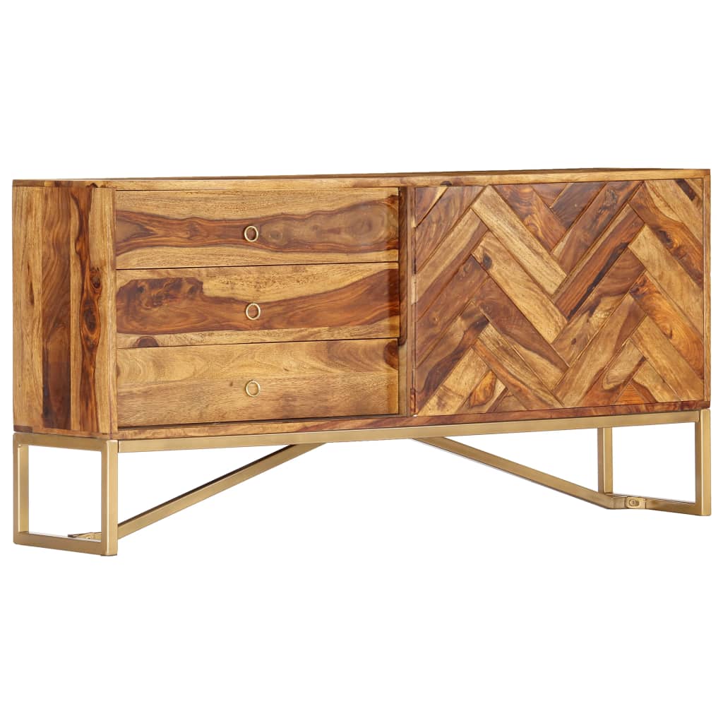 Aparador de madera maciza de acacia 118x30x60 cm