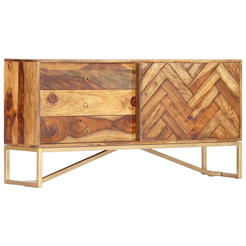 Aparador de madera maciza de acacia 118x30x60 cm