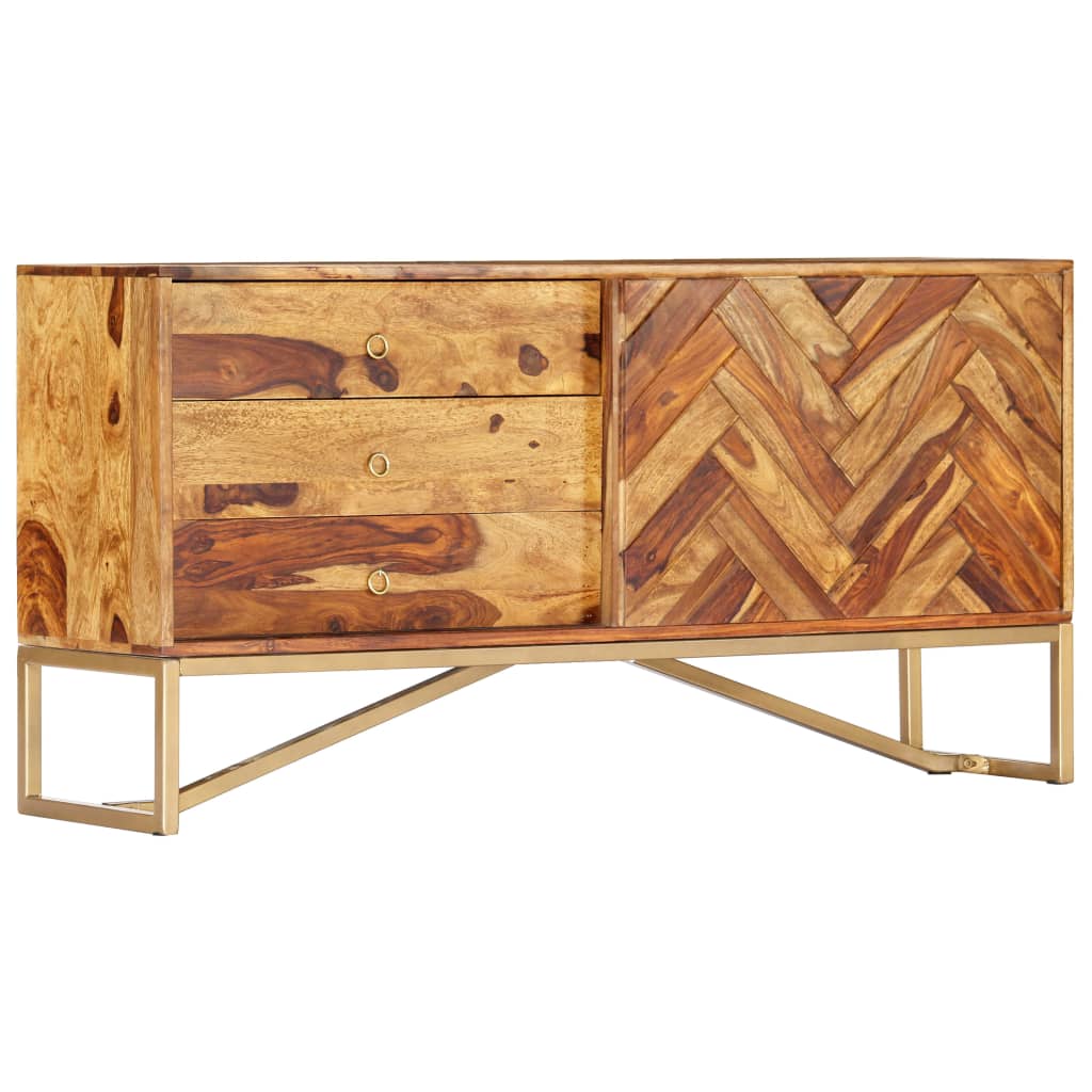 Aparador de madera maciza de acacia 118x30x60 cm