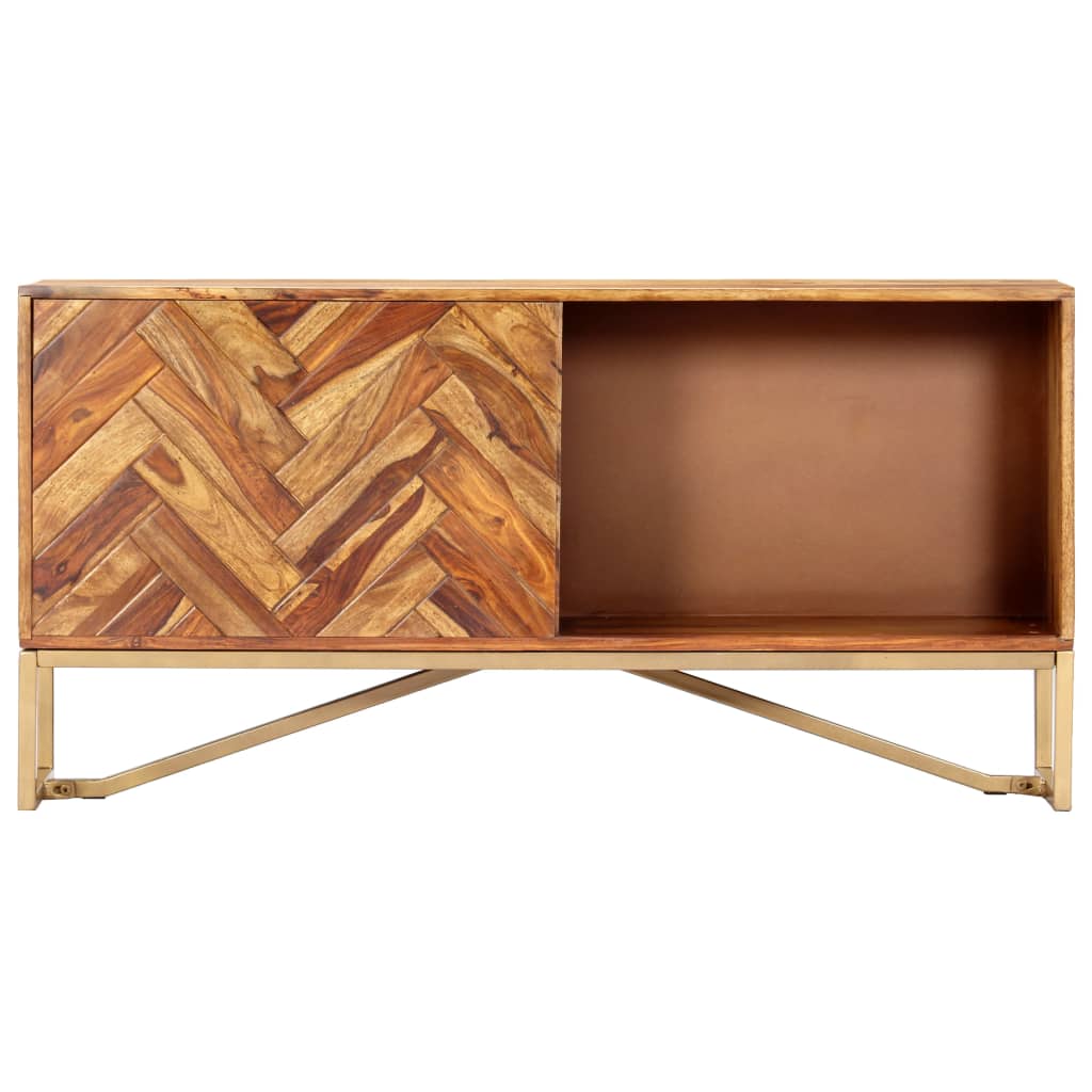 Aparador de madera maciza de acacia 118x30x60 cm