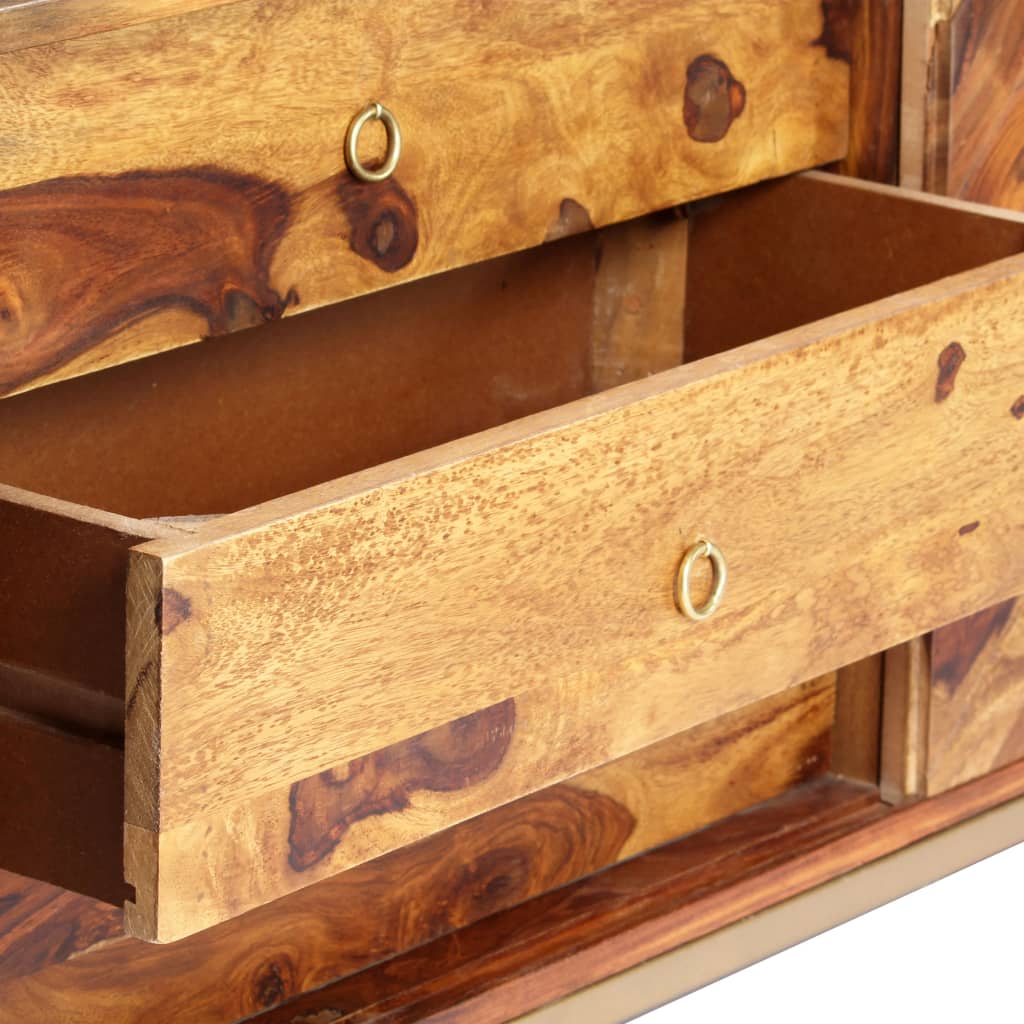 Aparador de madera maciza de acacia 118x30x60 cm