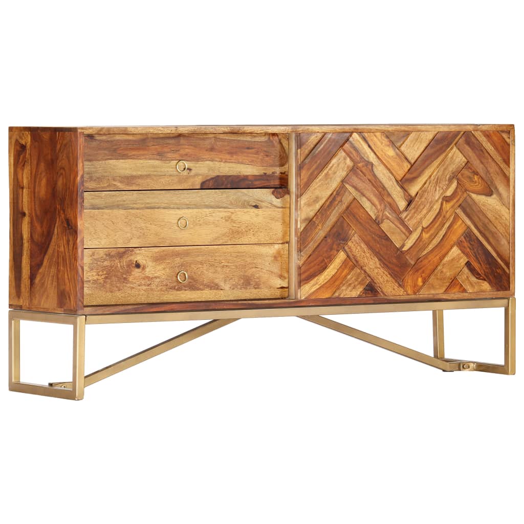 Aparador de madera maciza de acacia 118x30x60 cm