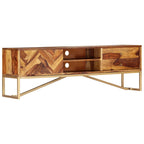 Mueble para TV madera maciza de acacia 140x30x45 cm