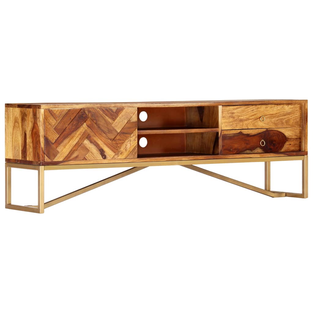 Mueble para TV madera maciza de acacia 140x30x45 cm
