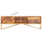 Mueble para TV madera maciza de acacia 140x30x45 cm