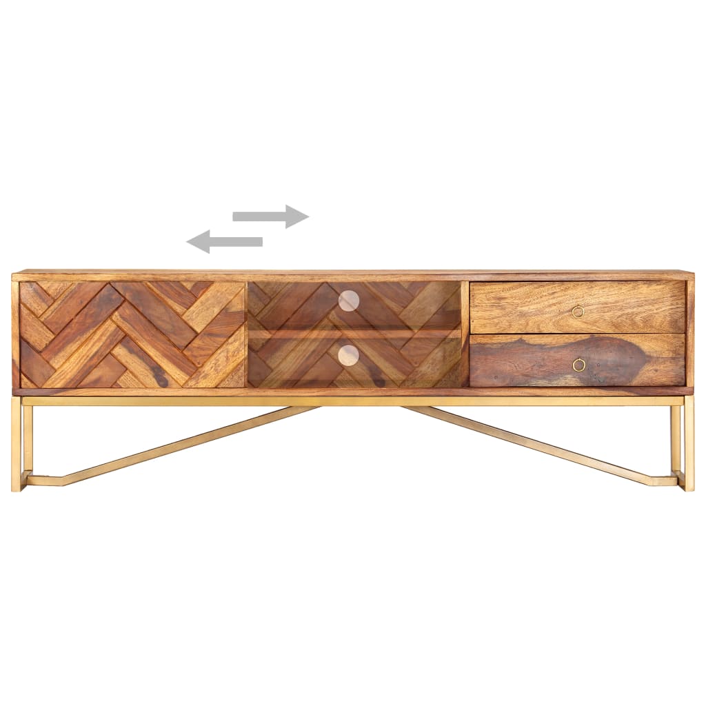 Mueble para TV madera maciza de acacia 140x30x45 cm