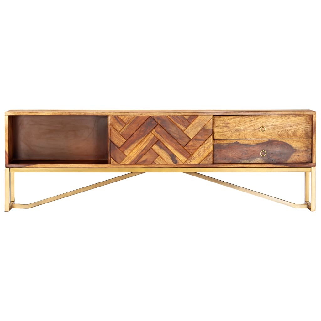 Mueble para TV madera maciza de acacia 140x30x45 cm
