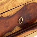 Mueble para TV madera maciza de acacia 140x30x45 cm
