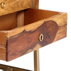 Mueble para TV madera maciza de acacia 140x30x45 cm