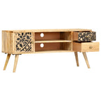 Mueble de TV de madera maciza de mango 100x30x45 cm