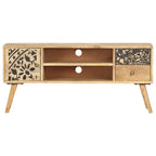 Mueble de TV de madera maciza de mango 100x30x45 cm