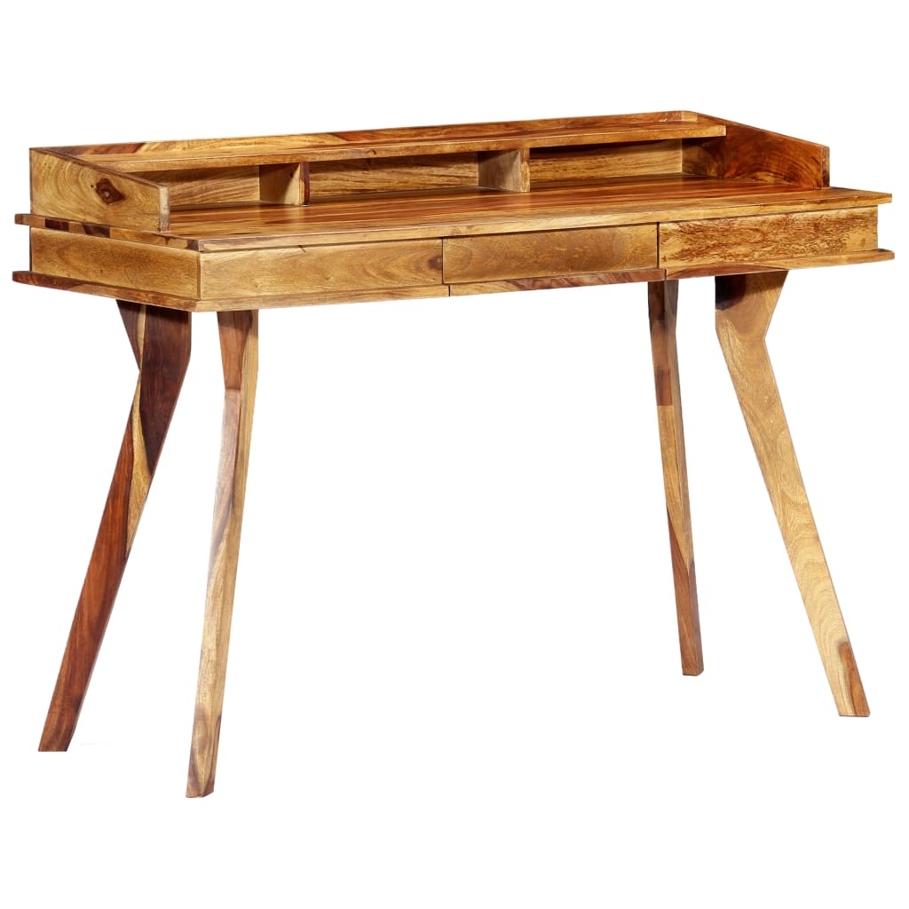 Escritorio de madera maciza de acacia 115x50x85 cm