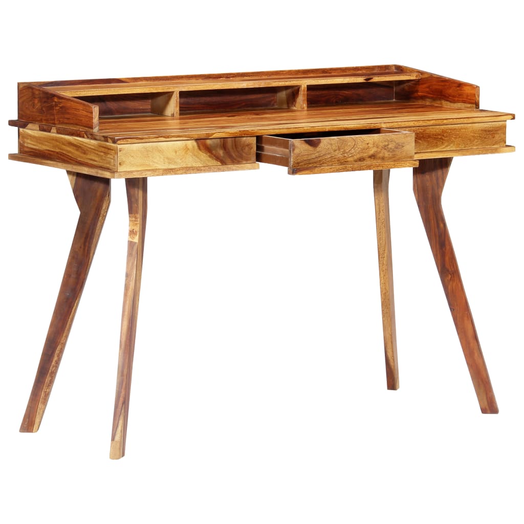 Escritorio de madera maciza de acacia 115x50x85 cm