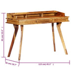 Escritorio de madera maciza de acacia 115x50x85 cm