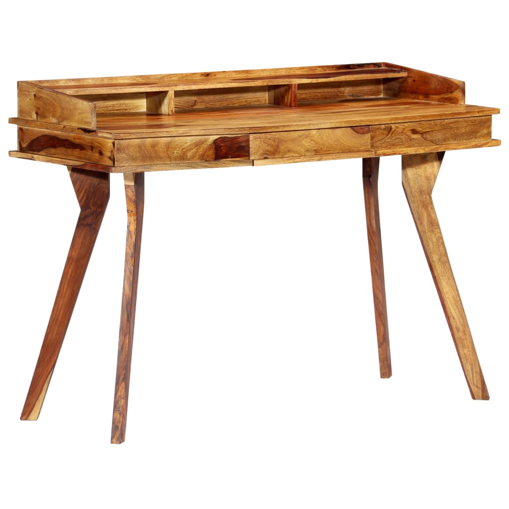 Escritorio de madera maciza de acacia 115x50x85 cm