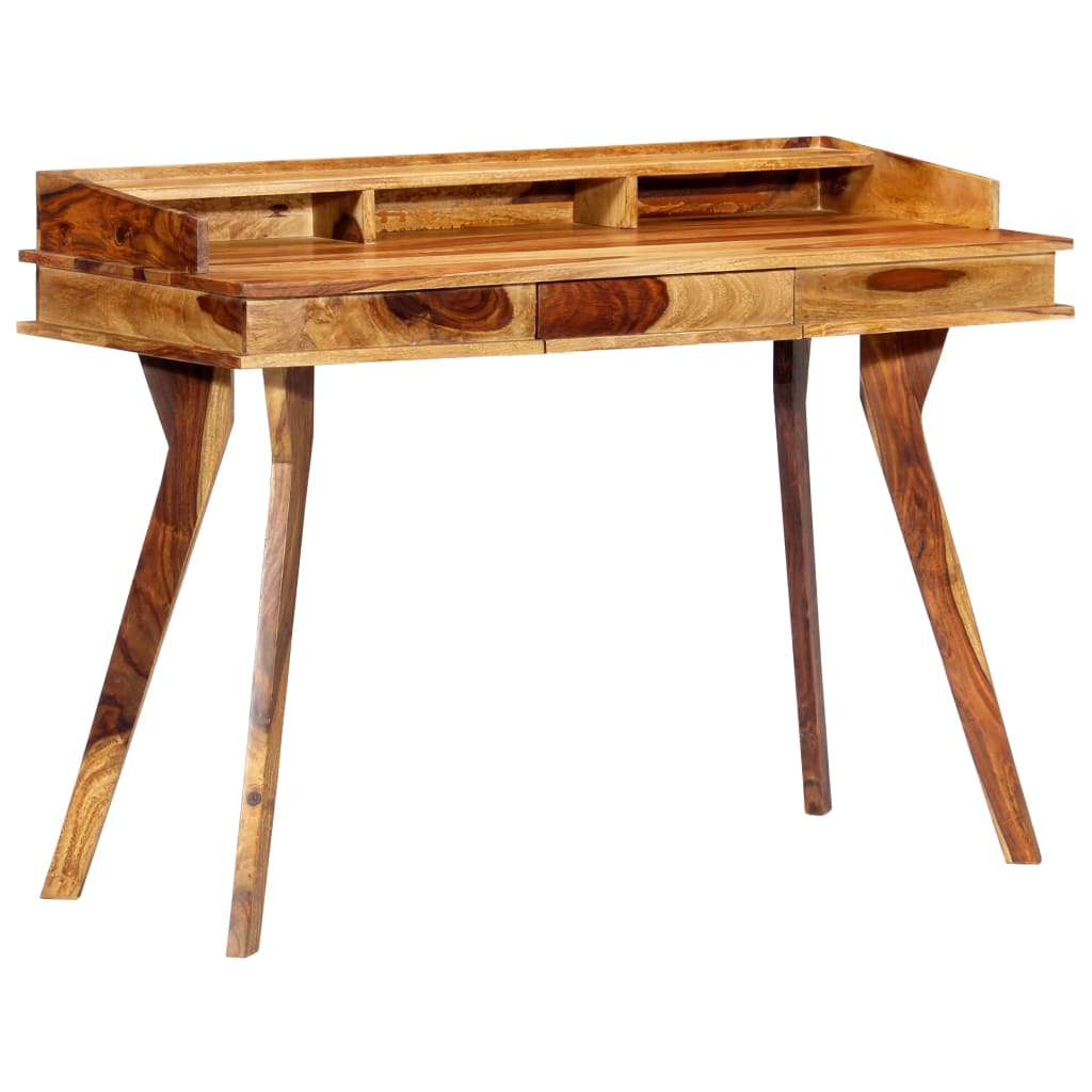 Escritorio de madera maciza de acacia 115x50x85 cm