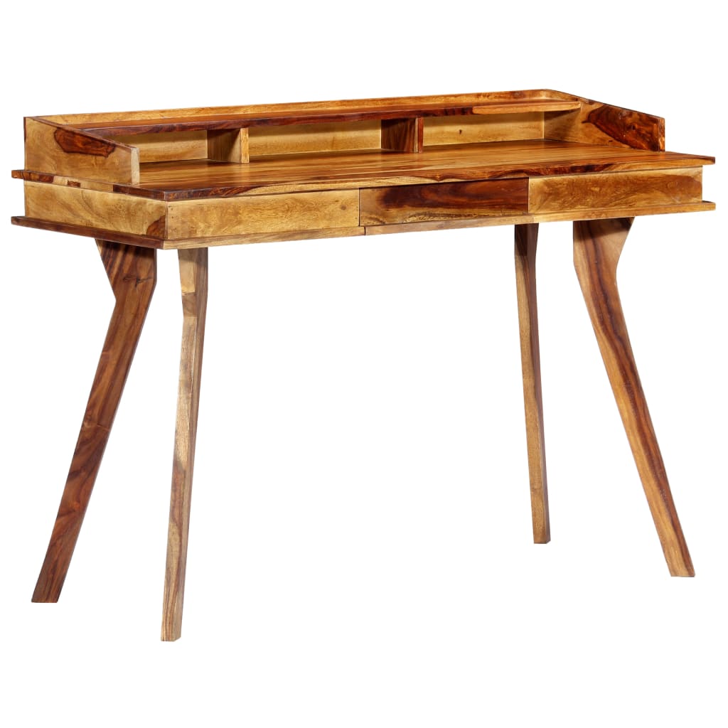 Escritorio de madera maciza de acacia 115x50x85 cm