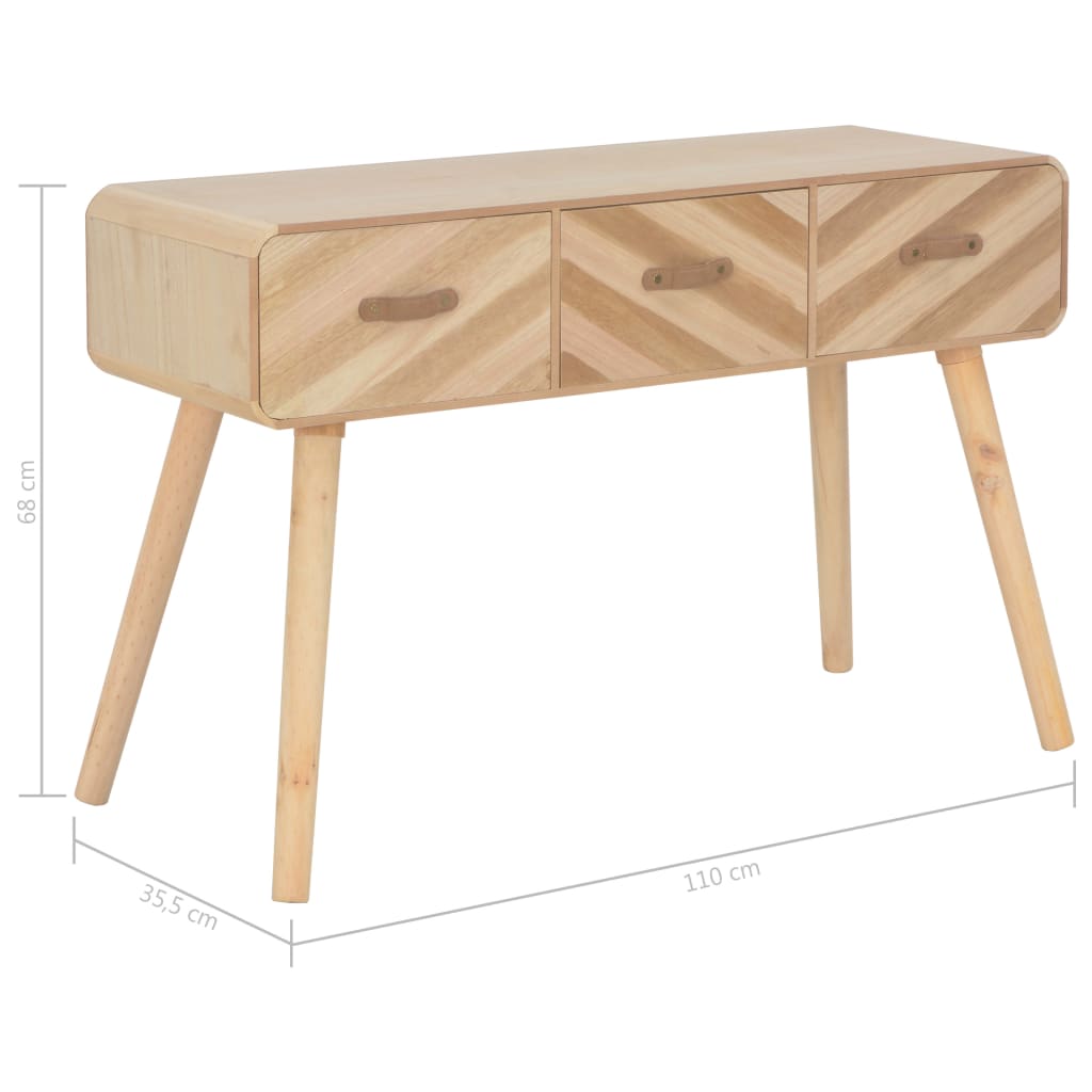 Mesa consola de madera maciza 100x35x68 cm