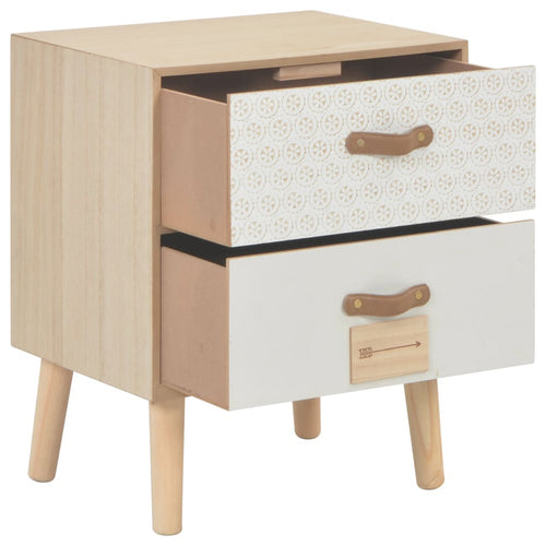 Bedside table with 2 drawers solid pine wood 40x30x49.5 cm