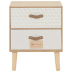 Mesita de noche con 2 cajones madera maciza pino 40x30x49,5 cm