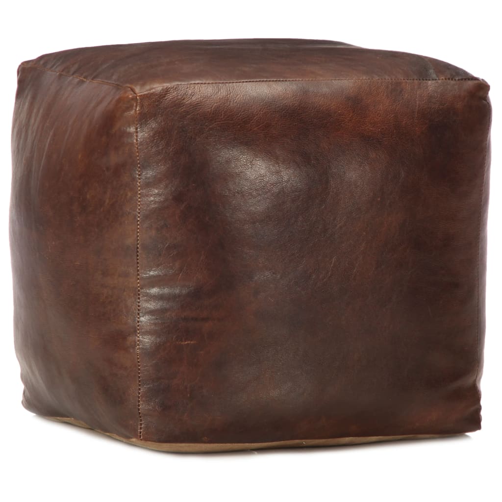Puf 40x40x40 cm cuero genuino de cabra