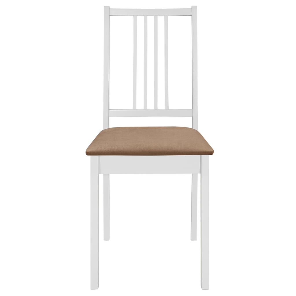 Sillas de comedor con cojines 2 unidades madera maciza blancas