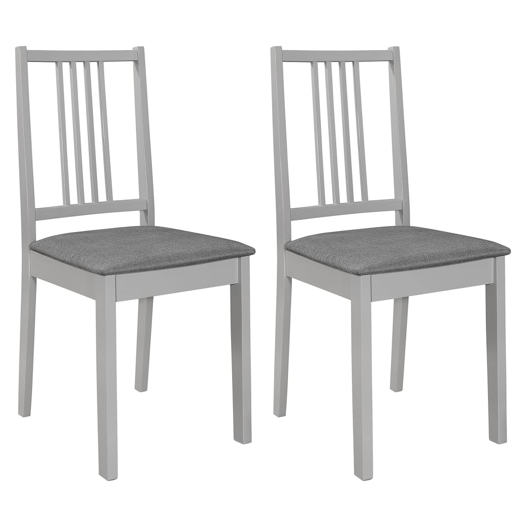 Dining chairs with cushions 2 pcs solid wood white