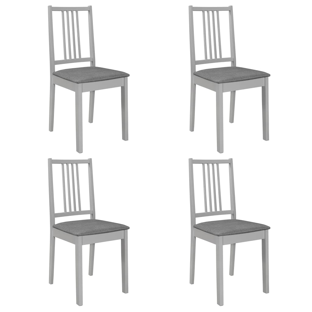 Dining chairs with cushions 2 pcs solid wood white