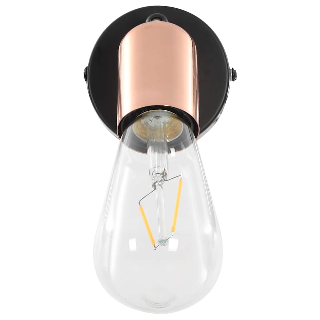 Lámpara focos 2 uds bombillas de filamento 2W negro cobre E27