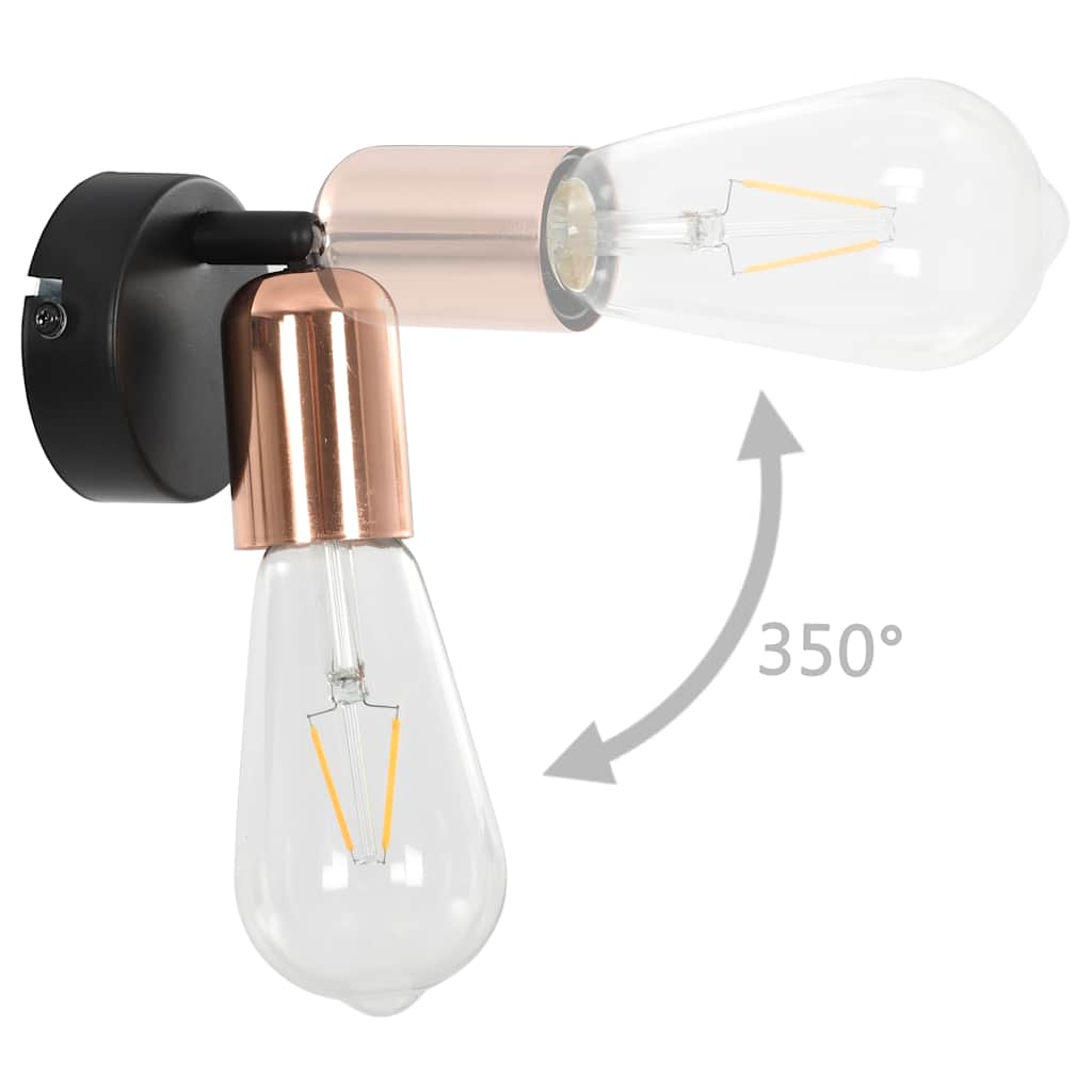 Lámpara focos 2 uds bombillas de filamento 2W negro cobre E27