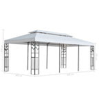 Cenador blanco 3x6 m