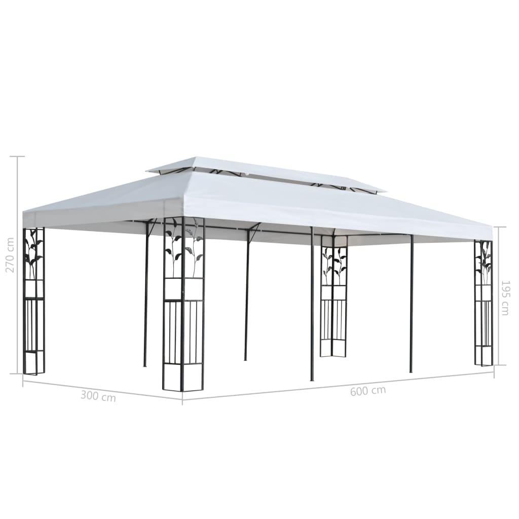 Cenador blanco 3x6 m