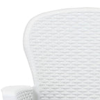 Mesa y sillas de jardín 3 piezas plástico blanco aspecto ratán