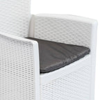 Mesa y sillas de jardín 3 piezas plástico blanco aspecto ratán