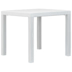 Mesa y sillas de jardín 3 piezas plástico blanco aspecto ratán