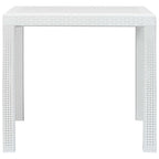 Mesa y sillas de jardín 3 piezas plástico blanco aspecto ratán