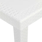 Mesa y sillas de jardín 3 piezas plástico blanco aspecto ratán