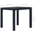 Mesa y sillas de jardín 3 piezas plástico gris aspecto ratán