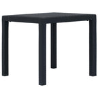 Mesa y sillas de jardín 3 piezas plástico gris aspecto ratán