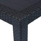 Mesa y sillas de jardín 3 piezas plástico gris aspecto ratán