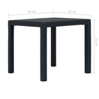 Comedor de jardín 5 pzas plástico gris antracita aspecto ratán