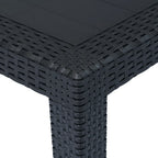 Comedor de jardín 5 pzas plástico gris antracita aspecto ratán