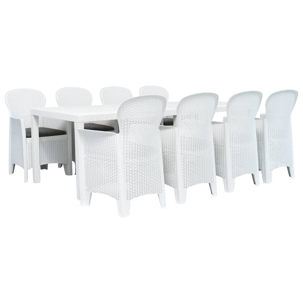 Comedor de jardín 5 pzas plástico gris antracita aspecto ratán