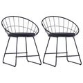 Sillas de comedor asientos de cuero sintético 2 uds acero negro